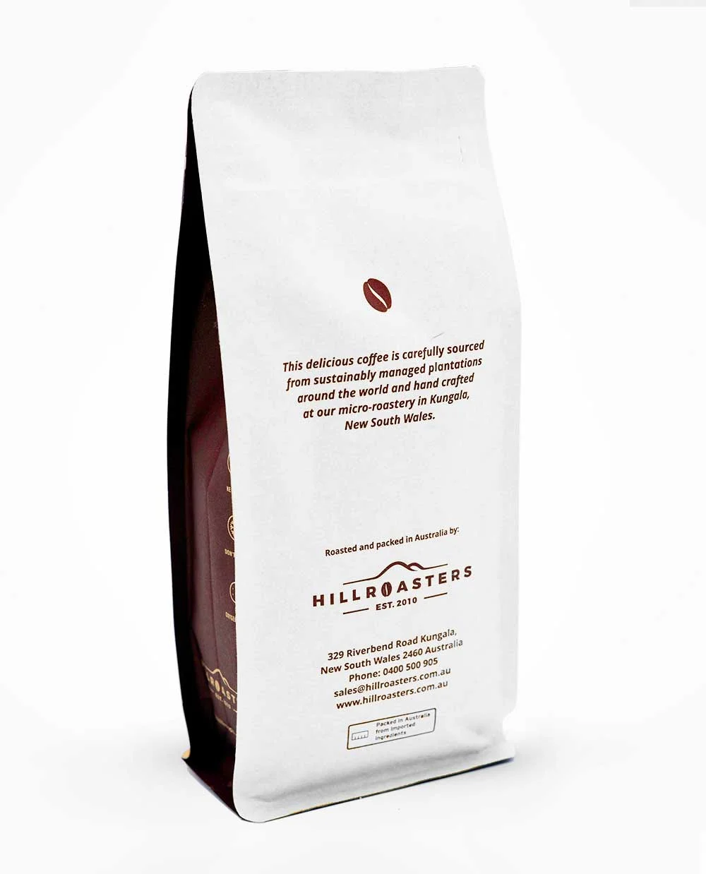 Hill-Roasters-250g-Coffee-Beans-rear-bag roasted coffee beans 1kg bag back view